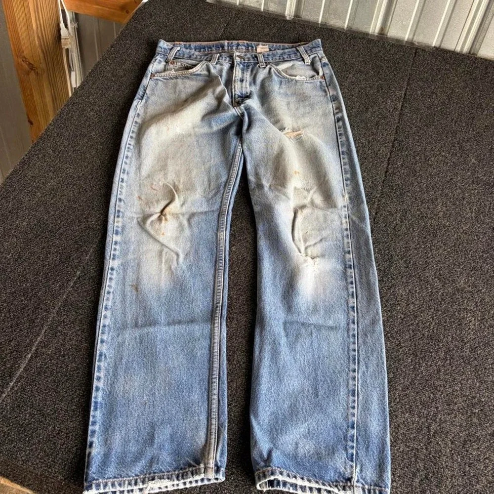 Levis 505 Orange Tab Vintage 90s Mens Blue Straight Leg Jeans 33x30